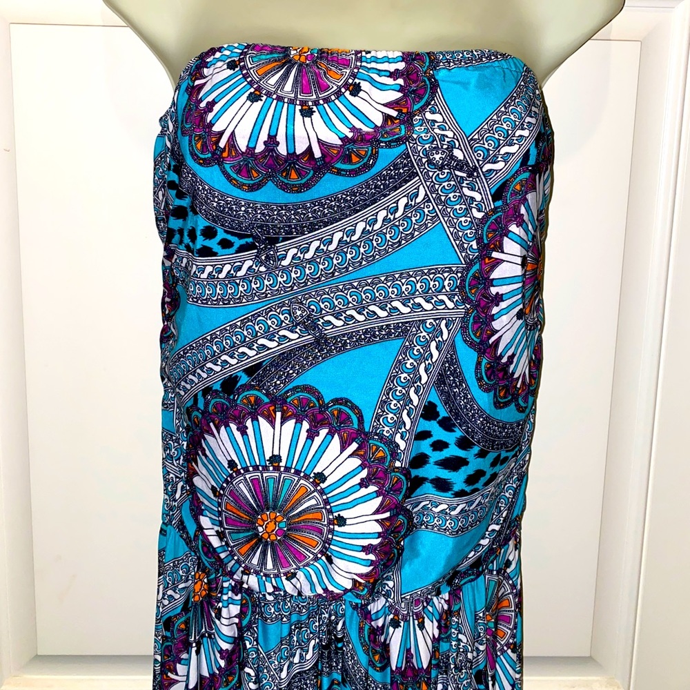 Strapless print strapless Romper